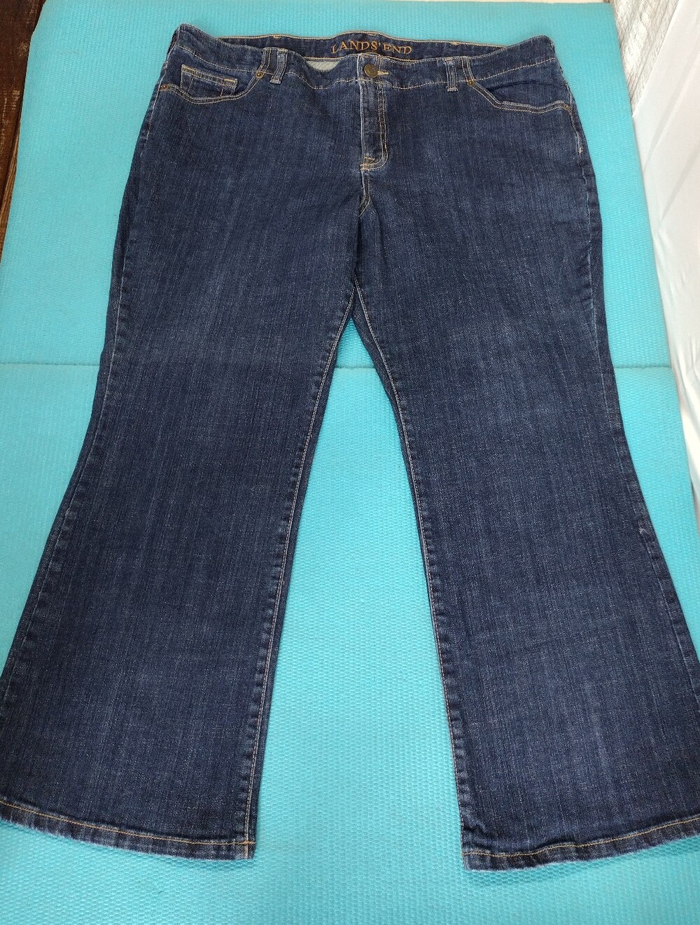 Lands' End Women's Boot Cut Stretch Jeans Fit 2 - 18W